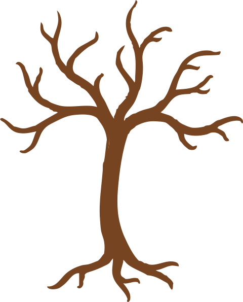 Tree With Roots Clip Art At Clker - Tree With No Leaves (480x595)