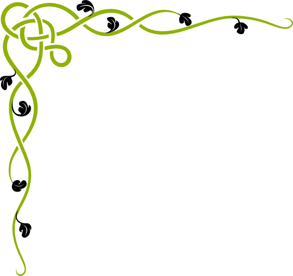 Simple Corner Border Clipart - Vines Border (600x565)