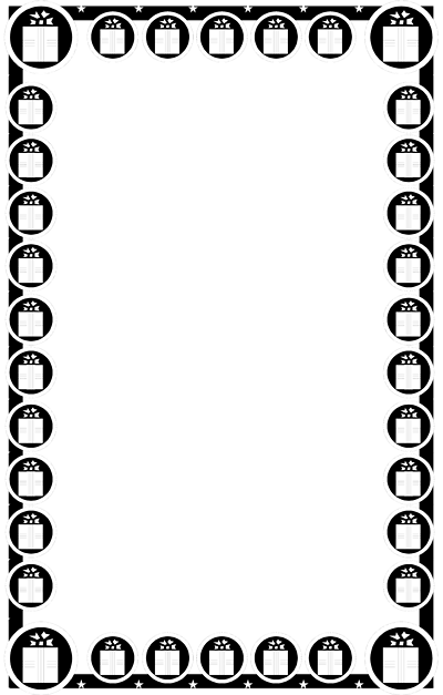 Christmas Border Clipart Black And White - Border Designs With Pencil (400x627)