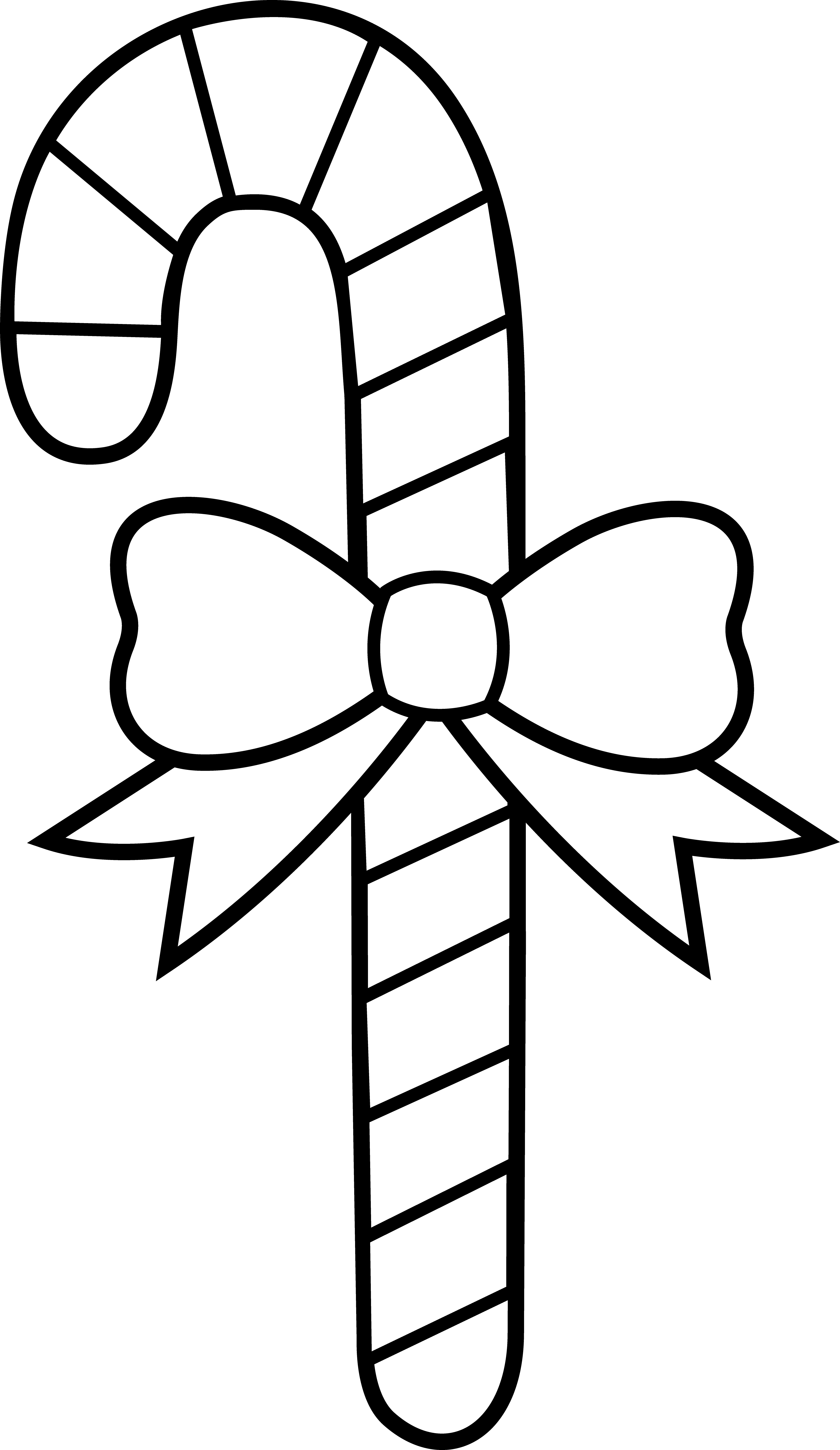Christmas Outline Clip Art - Candy Cane Clip Art (3842x6628)