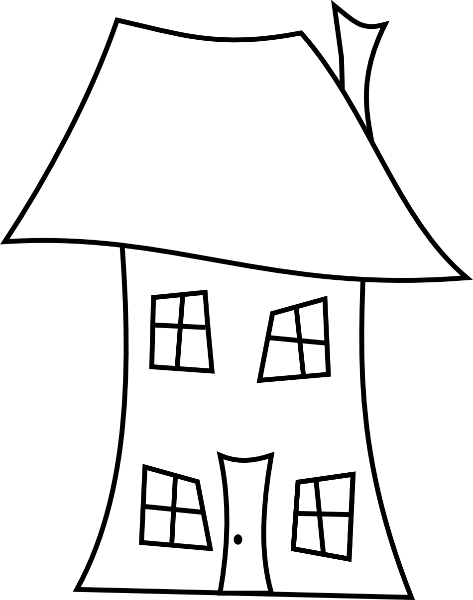 Clipart House Line Drawing Drawings Library Clip Art - Crooked House Clipart (950x1207)