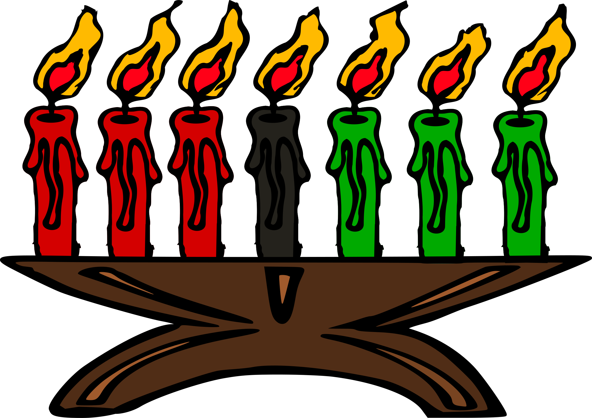 See Here Birthday Candle Clipart Black And White Free - Kwanzaa Candles (2400x1697)