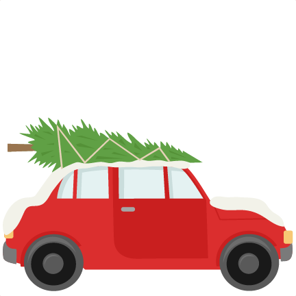 Car With Christmas Tree Svg Scrapbook Cut File Cute - Car With Christmas Tree On Top (432x432)