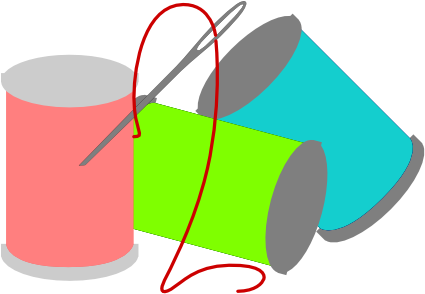 Needle And Thread Clip Art (600x308)