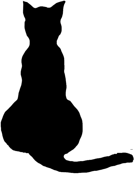 Black Cat Clipart Dog Face Pencil And In Color Black - Black Cat Silhouette Sitting (546x709)