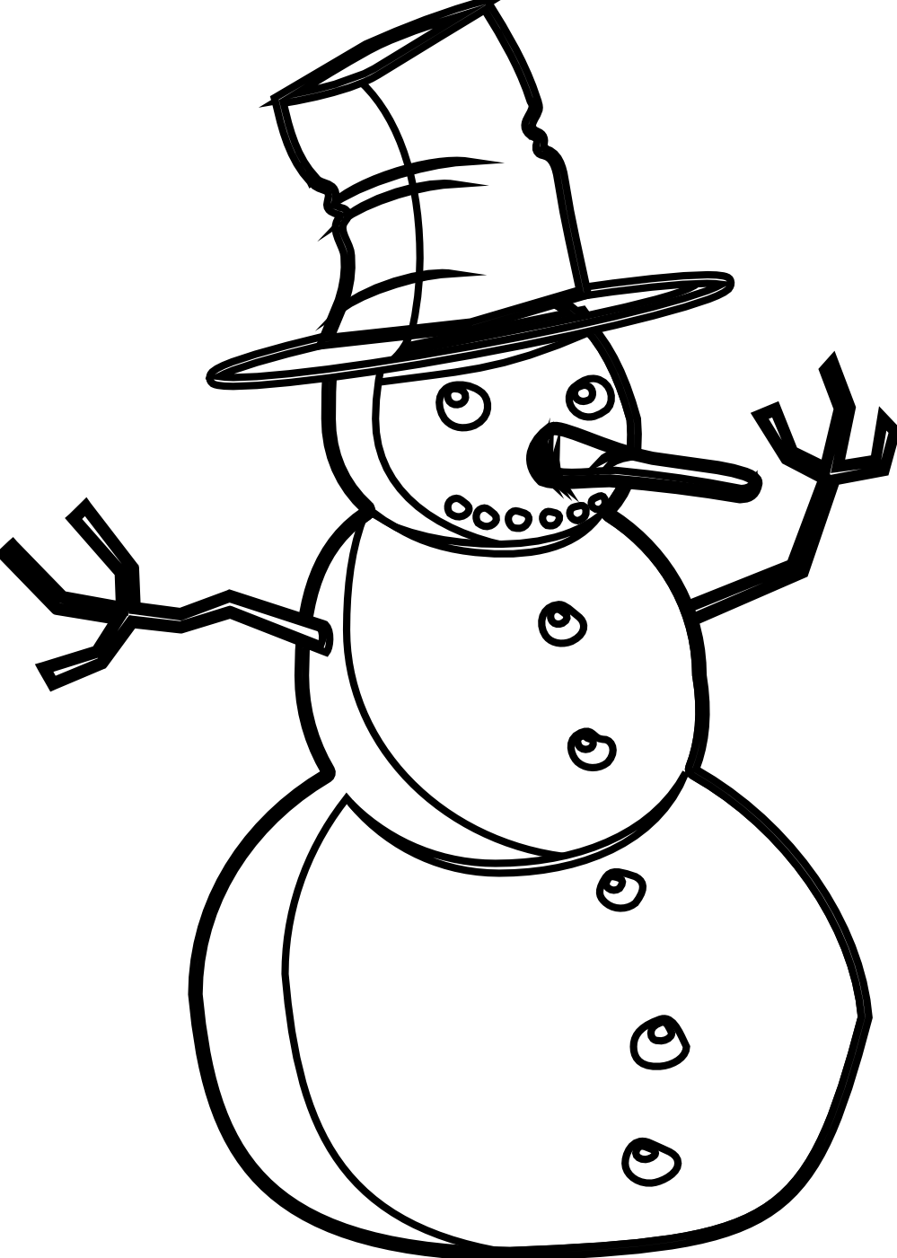 Snowman Black And White Snowman Black And White Snowman - Black And White Snowman Png (999x1401)