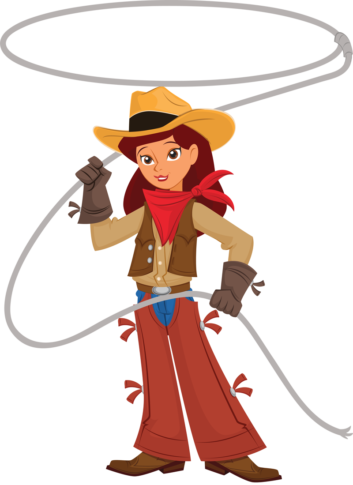 Cowboy Clipart Family - Lasso Clip Art (582x800)