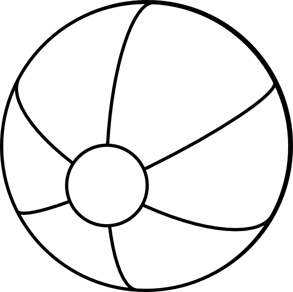 Beach Ball Template - Beach Ball Coloring Page (600x598)