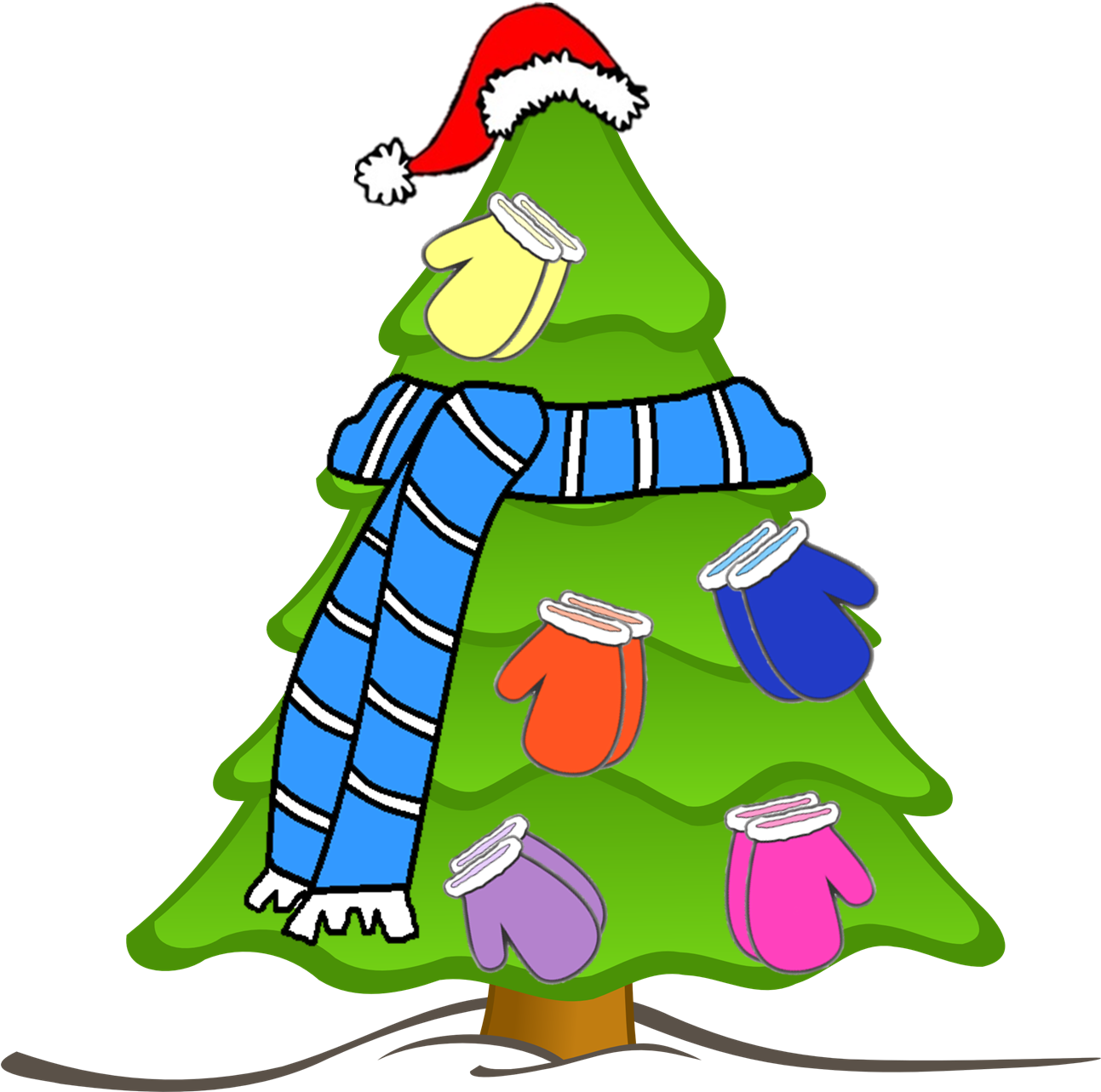 Mitten Tree Clipart Clipartxtras - วาด รูป ต้น คริสต์มาส (1292x1300)