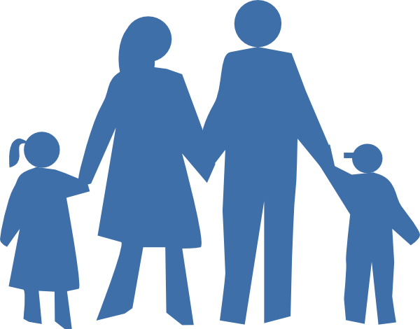 Family Silhouette Clip Art - Family Silhouette Clip Art (600x470)