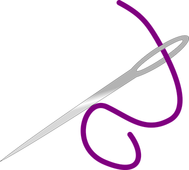 Needle Thread Eye Sewing Craft Needlework - Clipart Needle And Thread (378x340)