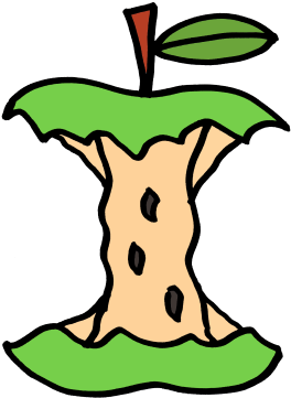 Green Eaten Apple - Eaten Apple Clip Art (480x480)