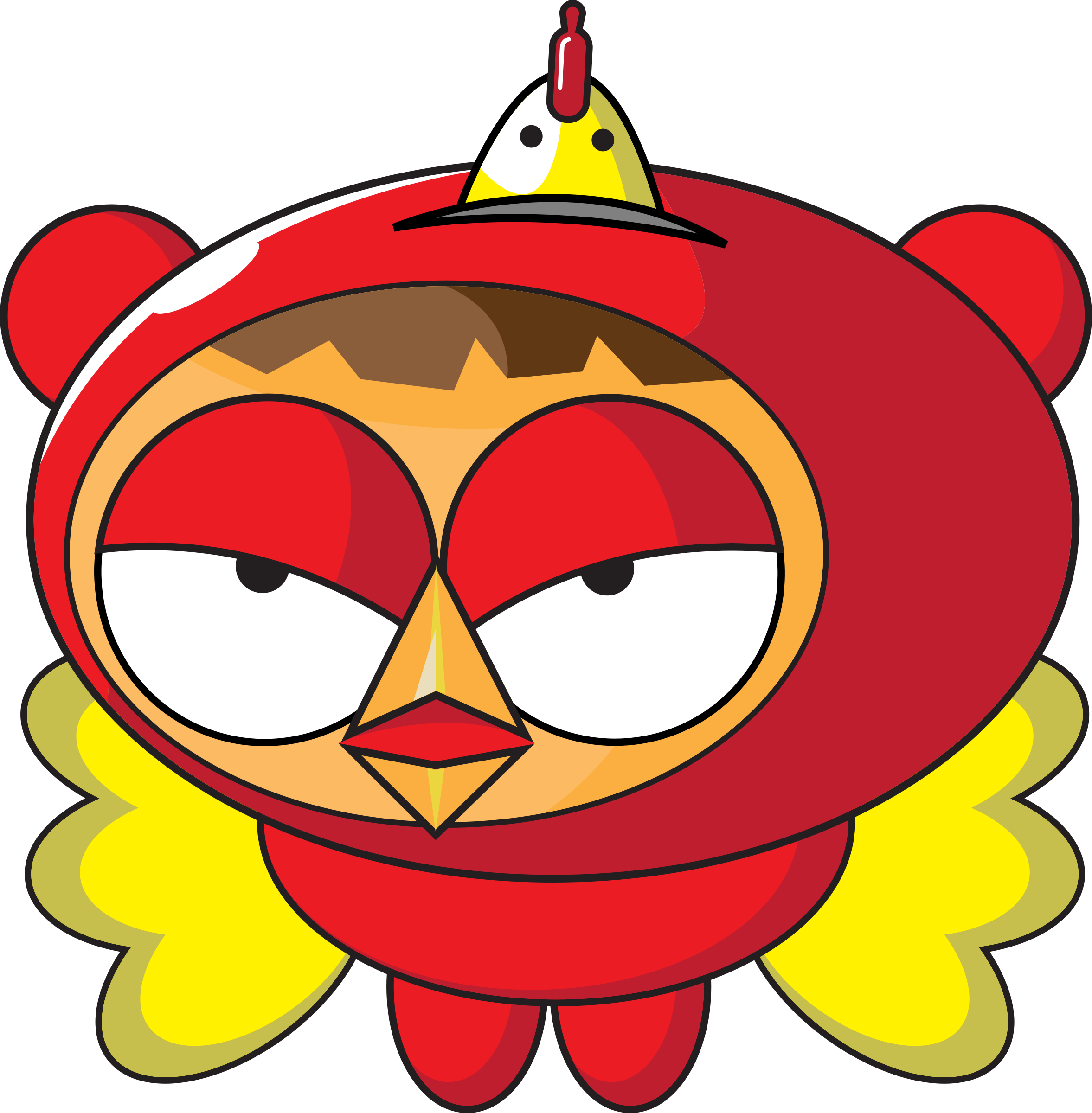 Cartoon Superhero Chicken Clipart Vector Clip Art - Superhero Chicken (2354x2400)