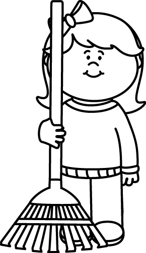 Black And White Clip Art Of Rake - Rake Leaves Clipart Black And White (290x500)