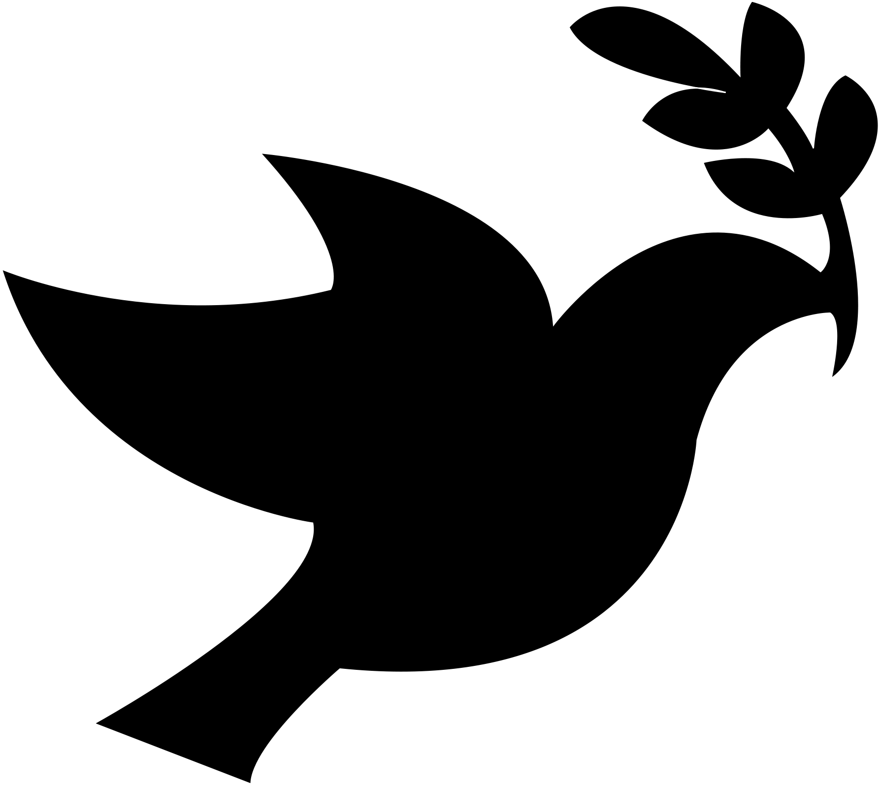 Open - Dove Black And White (2000x1752)