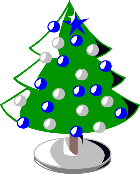 Blue Xmas Tree Cartoons (480x598)