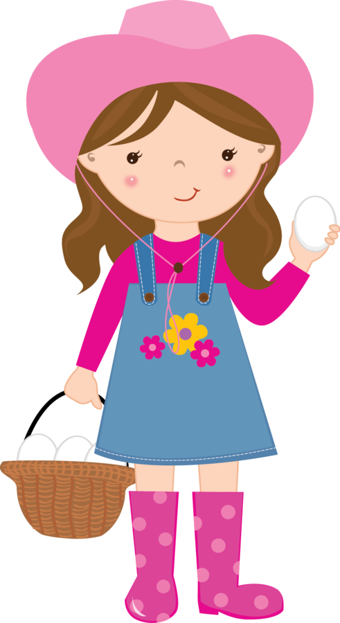 Cute Farm For Girls Clip Art - Farm Girl Clipart (491x900)