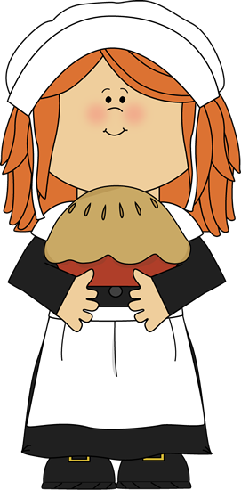 Pilgrims Thanksgiving Cliparts - Thanksgiving Pilgrim Girl Clipart (271x550)