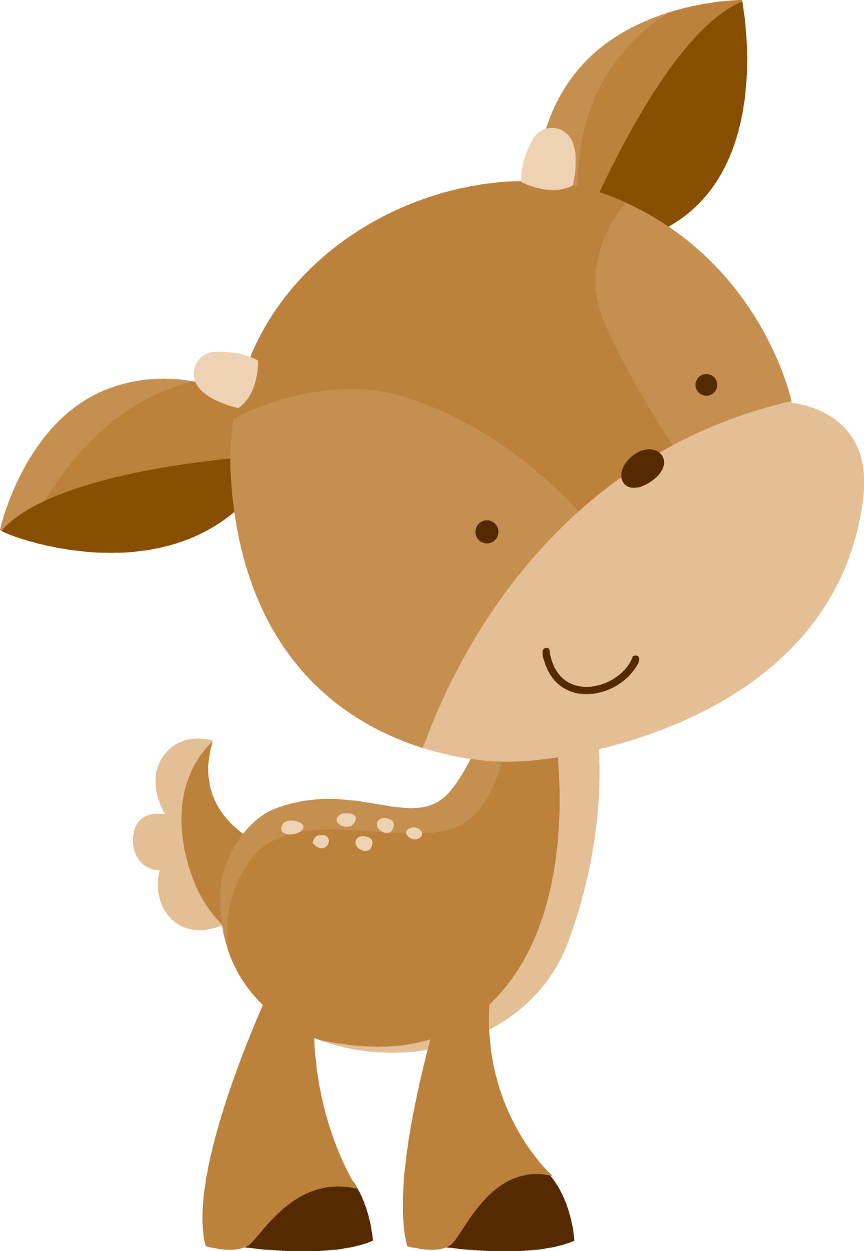 White-tailed Deer Cuteness Clip Art - Baby Woodland Animal Clipart (1261x1827)