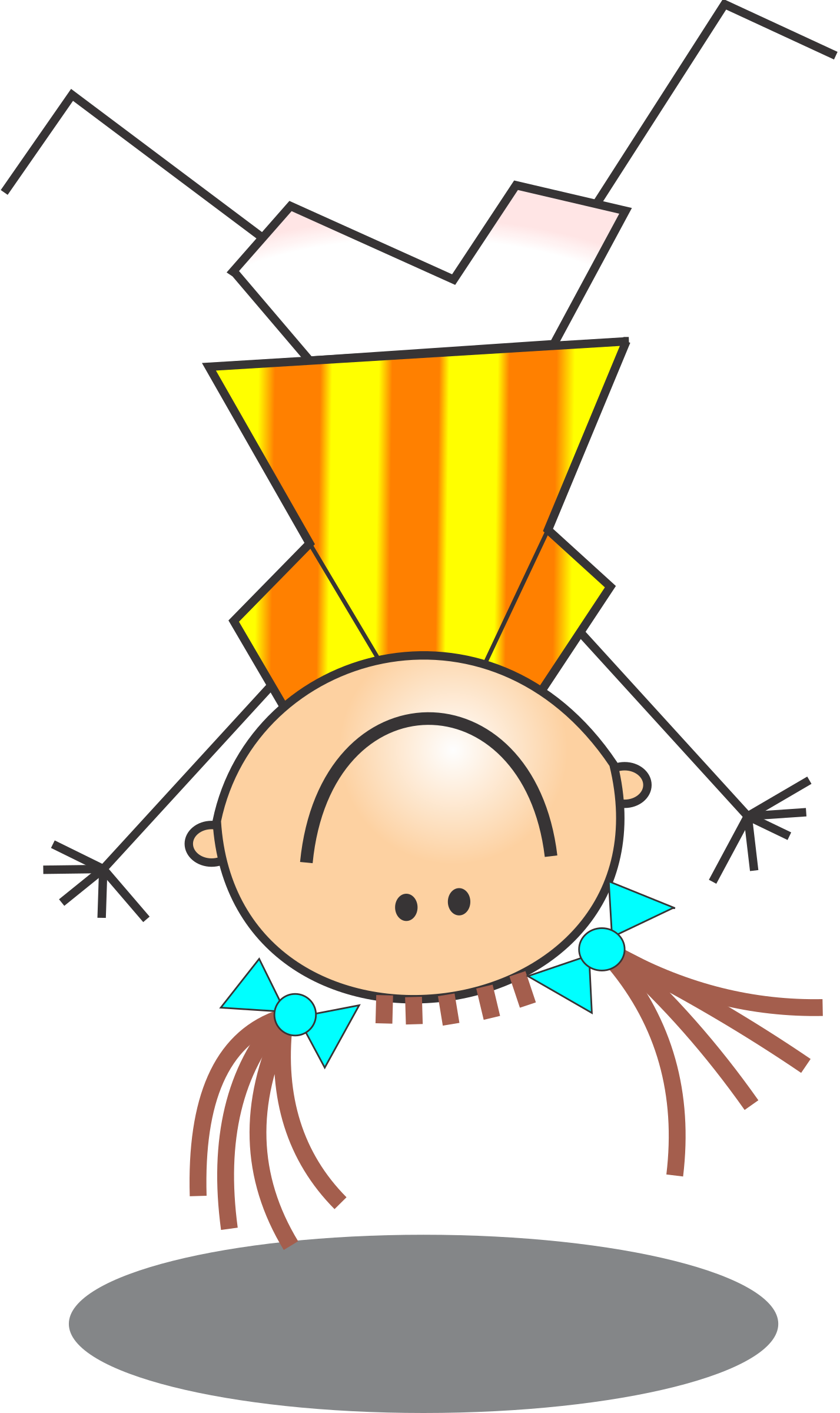 Ms Office Stick Figure Clip Art - Girl Cartwheel Clip Art (1427x2400)