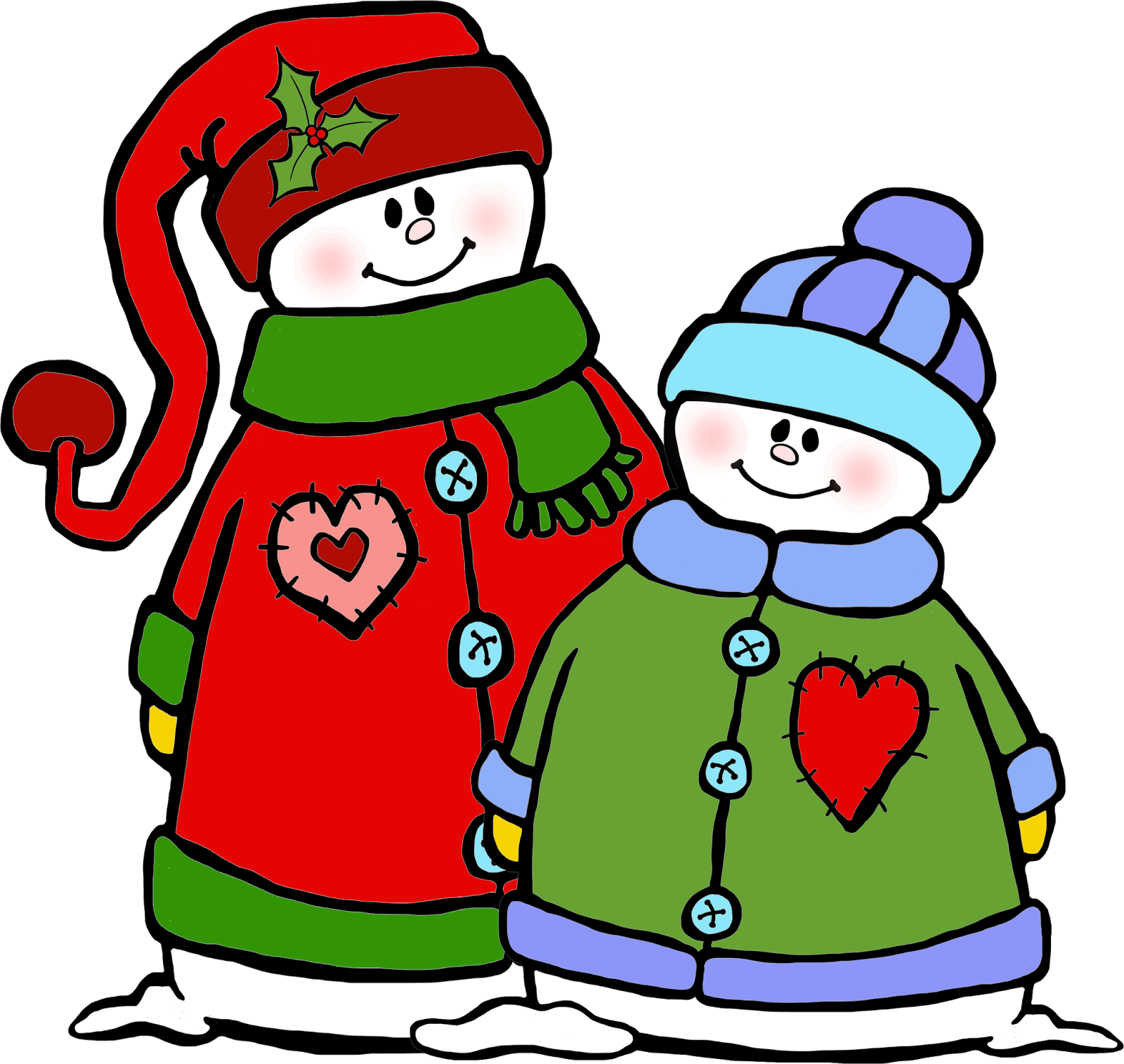 Whimsy Workshop Teaching - Two Snowman Clip Art (1600x1515)