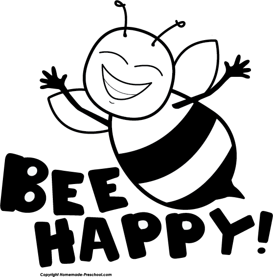 Click To Save Image - Happy Bee Clip Art (558x566)