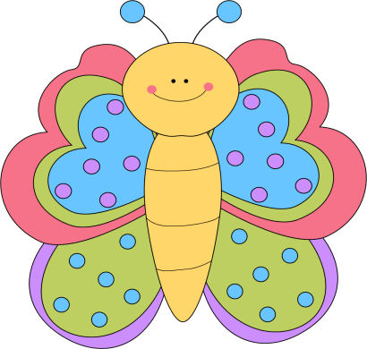 Children Butterfly Clip Art Danaami2 Top - Cute Butterfly Clip Art (410x390)