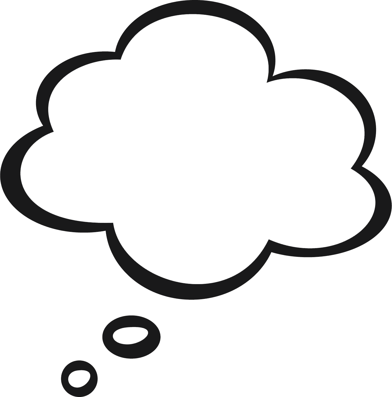 Student Thinking Clipart Tiny - Thinking Bubble Clip Art (1350x1368)