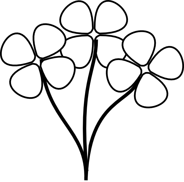Black And White Clipart Flower - Flowers Clipart Black And White (1024x1024)