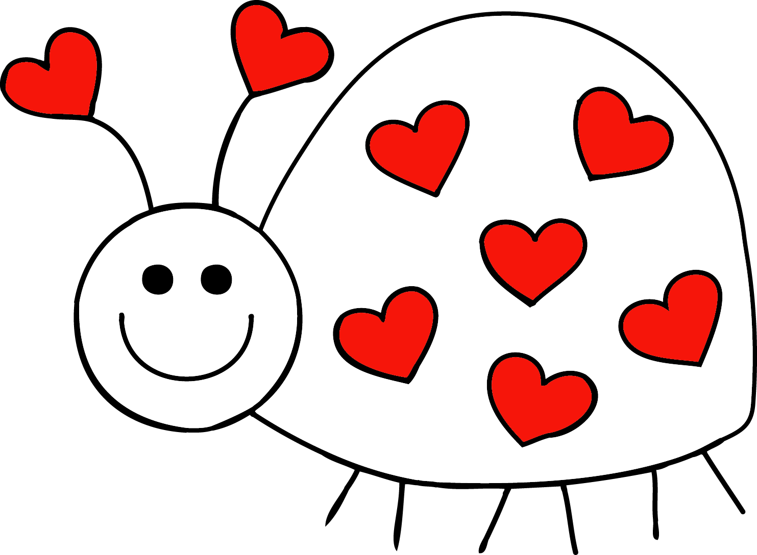 Granny Goes To School - Valentines Clipart Black And White (1483x1088)