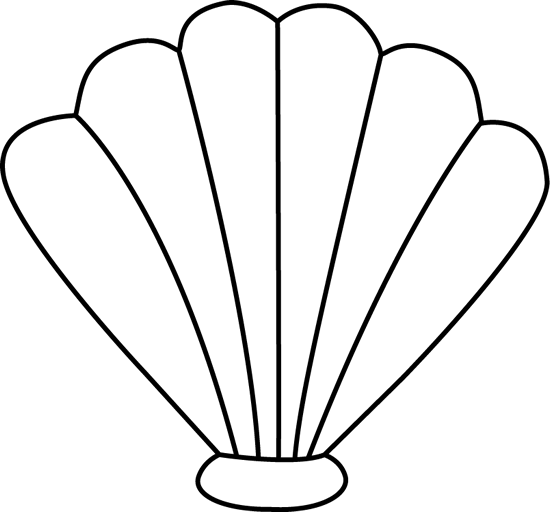 Sea Shell Clip Art - Shell Outline (550x512)
