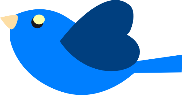 Blueheartbird Clip Art At Clker Com Vector Online Clipart - Bird With Heart Clipart (600x314)