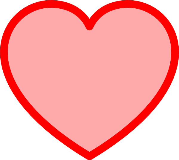 Red Heart Tinted Middle Clip Art At Clipart Library - Clip Art (600x537)