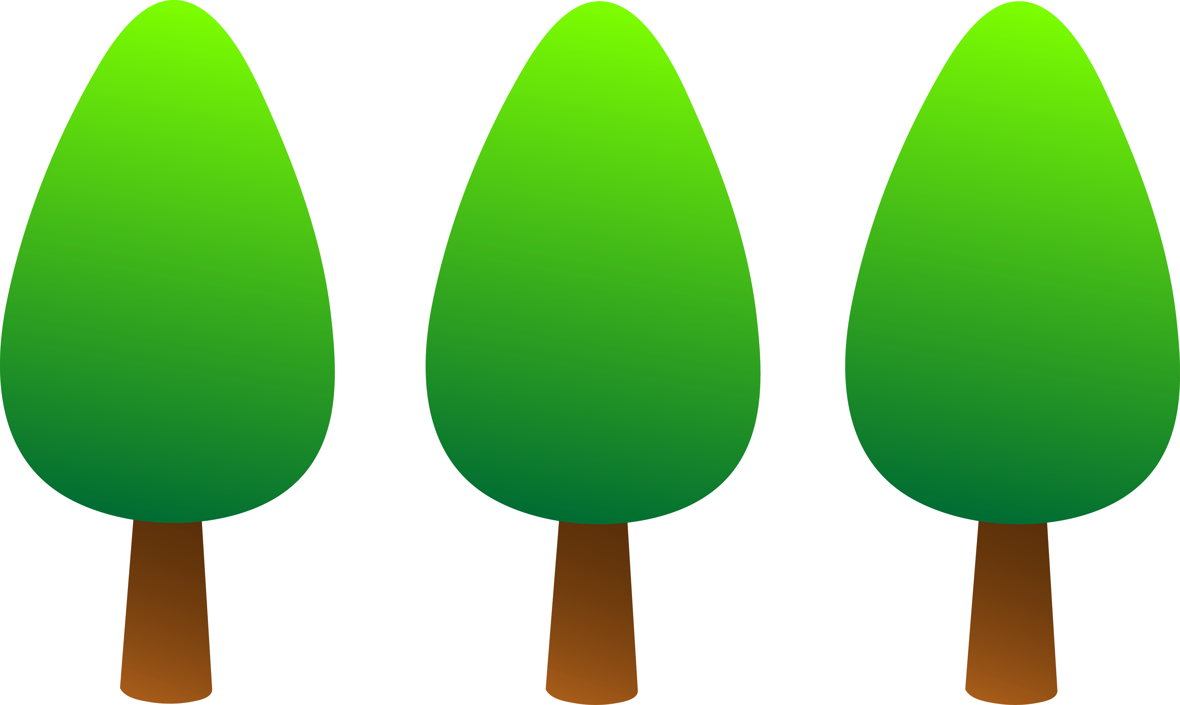 Clipart Lemon Tree Images - Cartoon Line Of Trees (4000x2391)