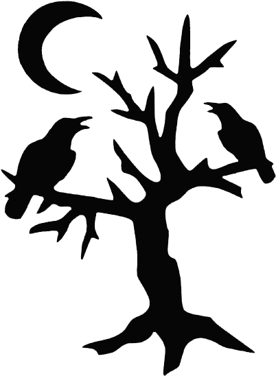 30 Wonderful Halloween Tree Tattoos Designs And Ideas - House (600x600)