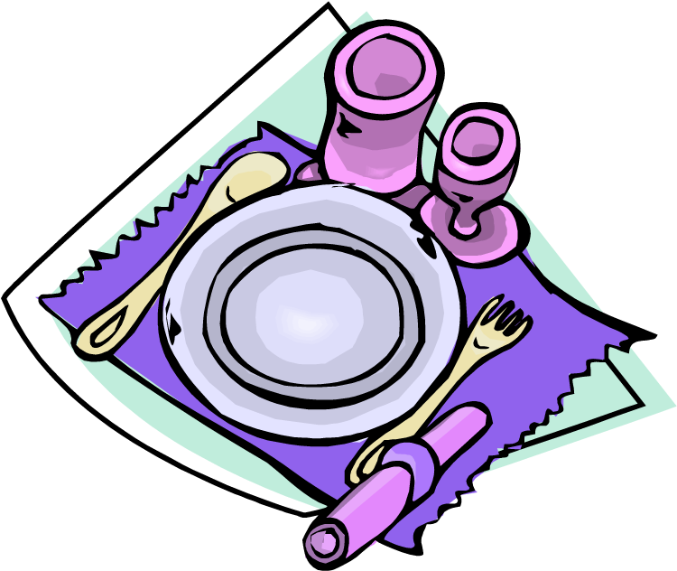 Clip Art Dinner Table Setting Clipart Clipart Suggest - Set Dinner Table Clipart (750x662)
