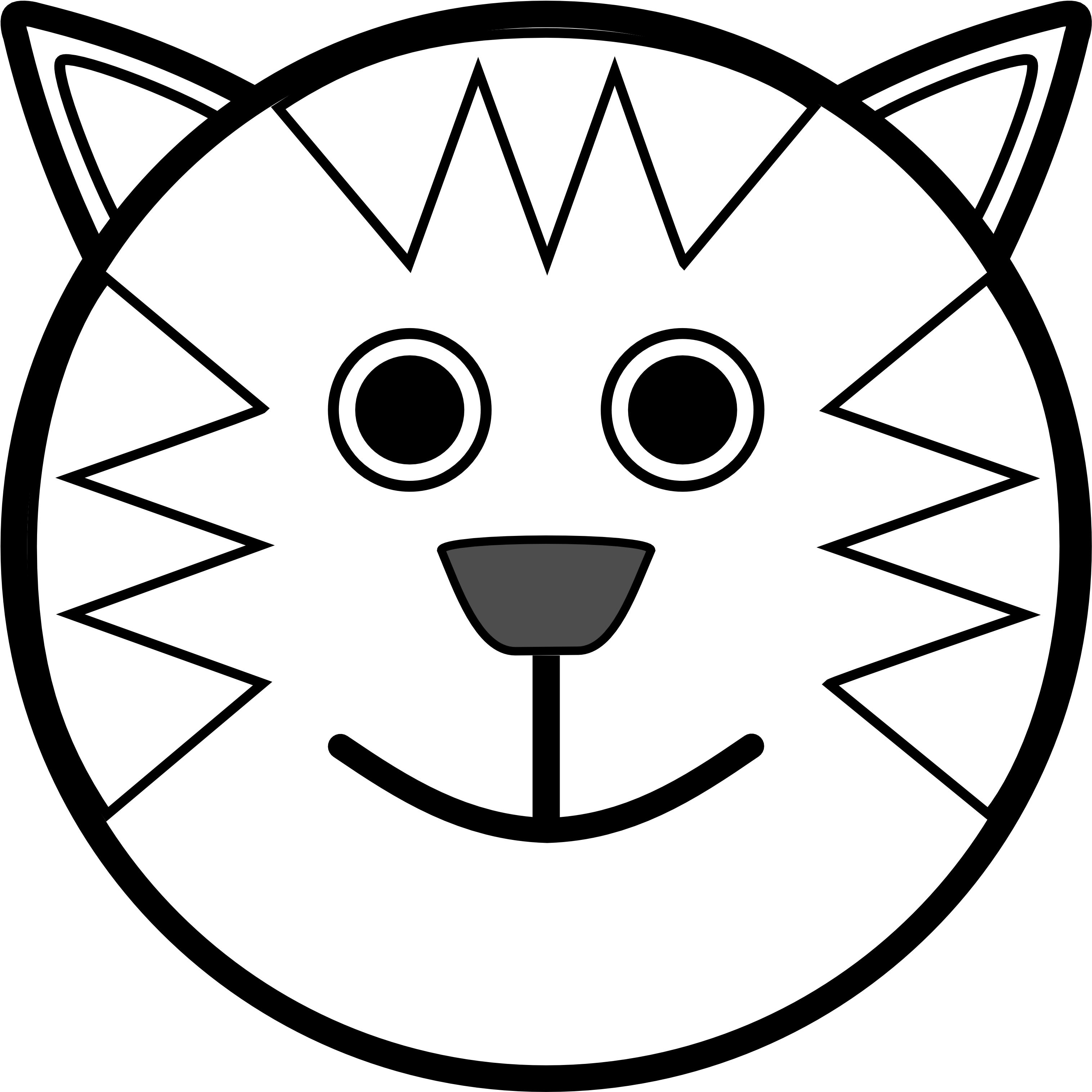 Unicorn Clipart Black And White Free Images - Cat Face Coloring Pages (3032x3032)