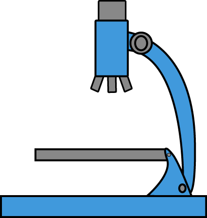 Blue Microscope - Science Test Tubes Clipart (426x448)