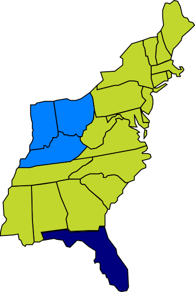 East Region Us Clip Art - East Coast Map Vector (396x594)