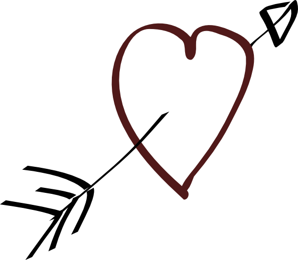 Free Vector Valentine Heart Arrow Clip Art - Heart And Arrow Clipart (858x750)