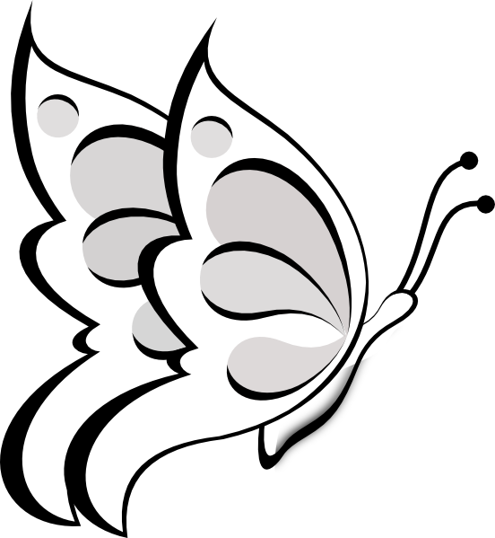 Butterfly Outline Clip Art Blank Butterfly Clip Art - Butterfly Outline (552x599)