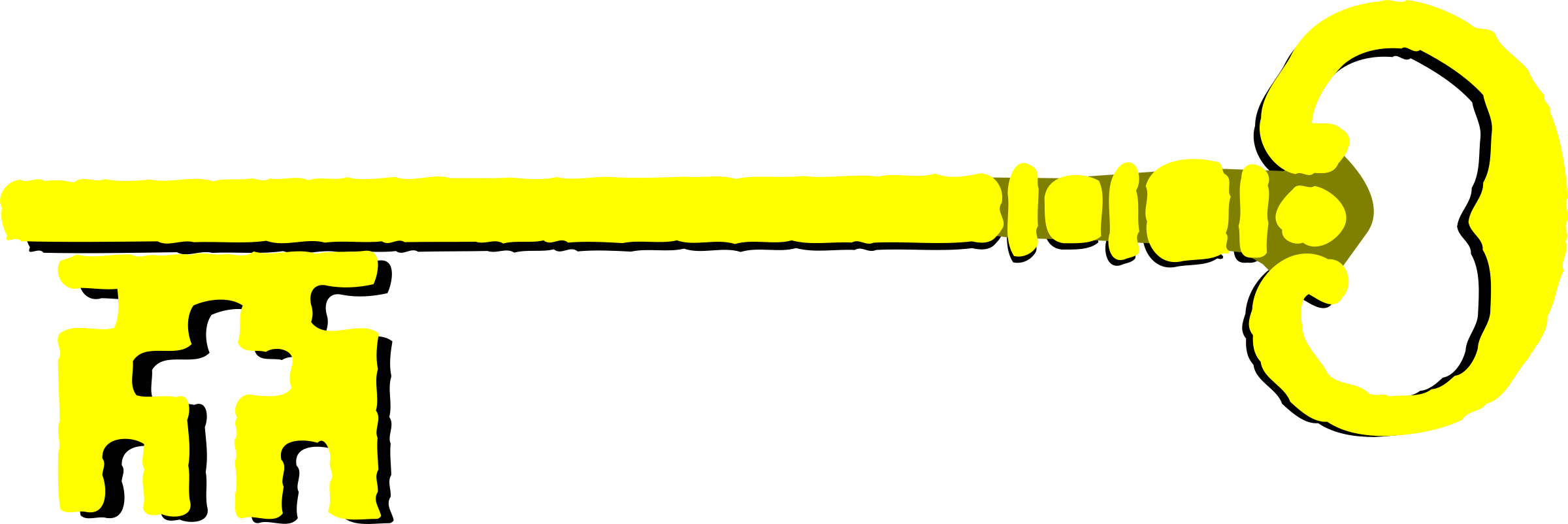 Key - Golden Key Clipart (2400x802)