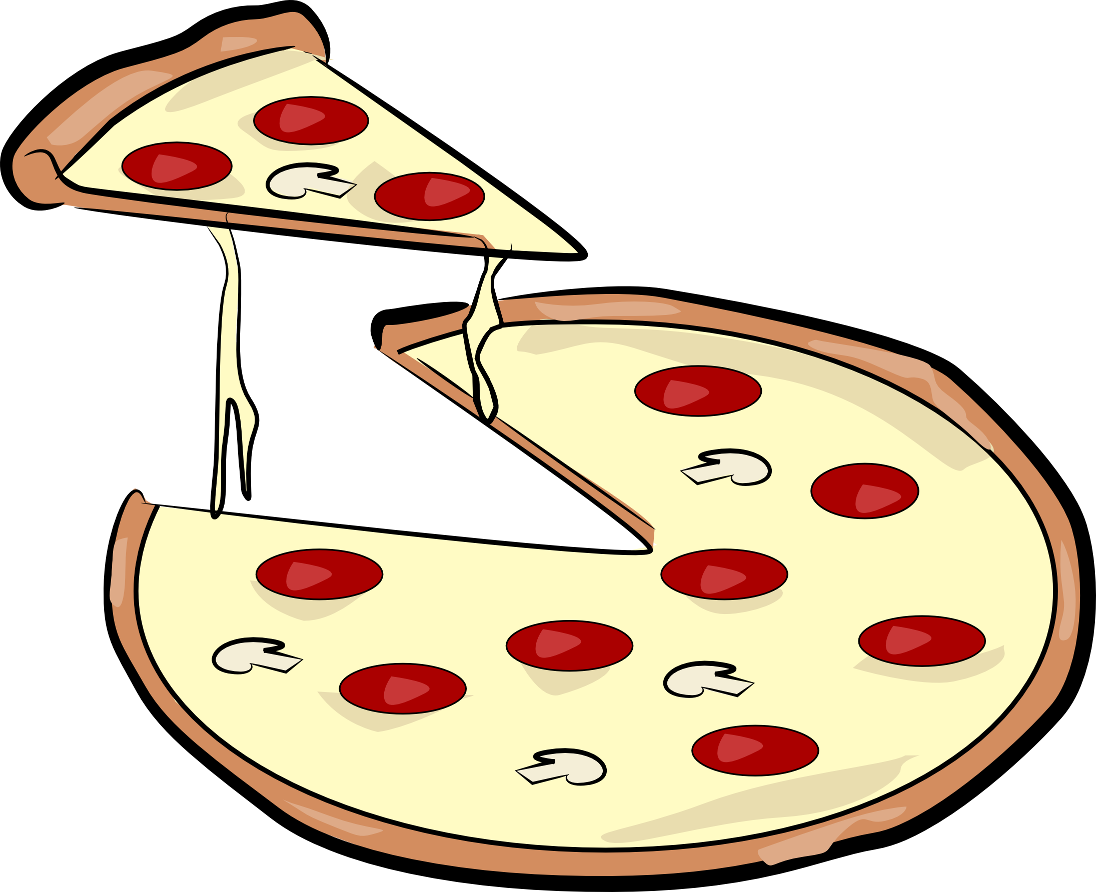 School Bus Clipart Black And White Images - Pizza Clip Art Transparent (1096x892)