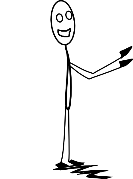 Happy Stickman Clipart (444x596)