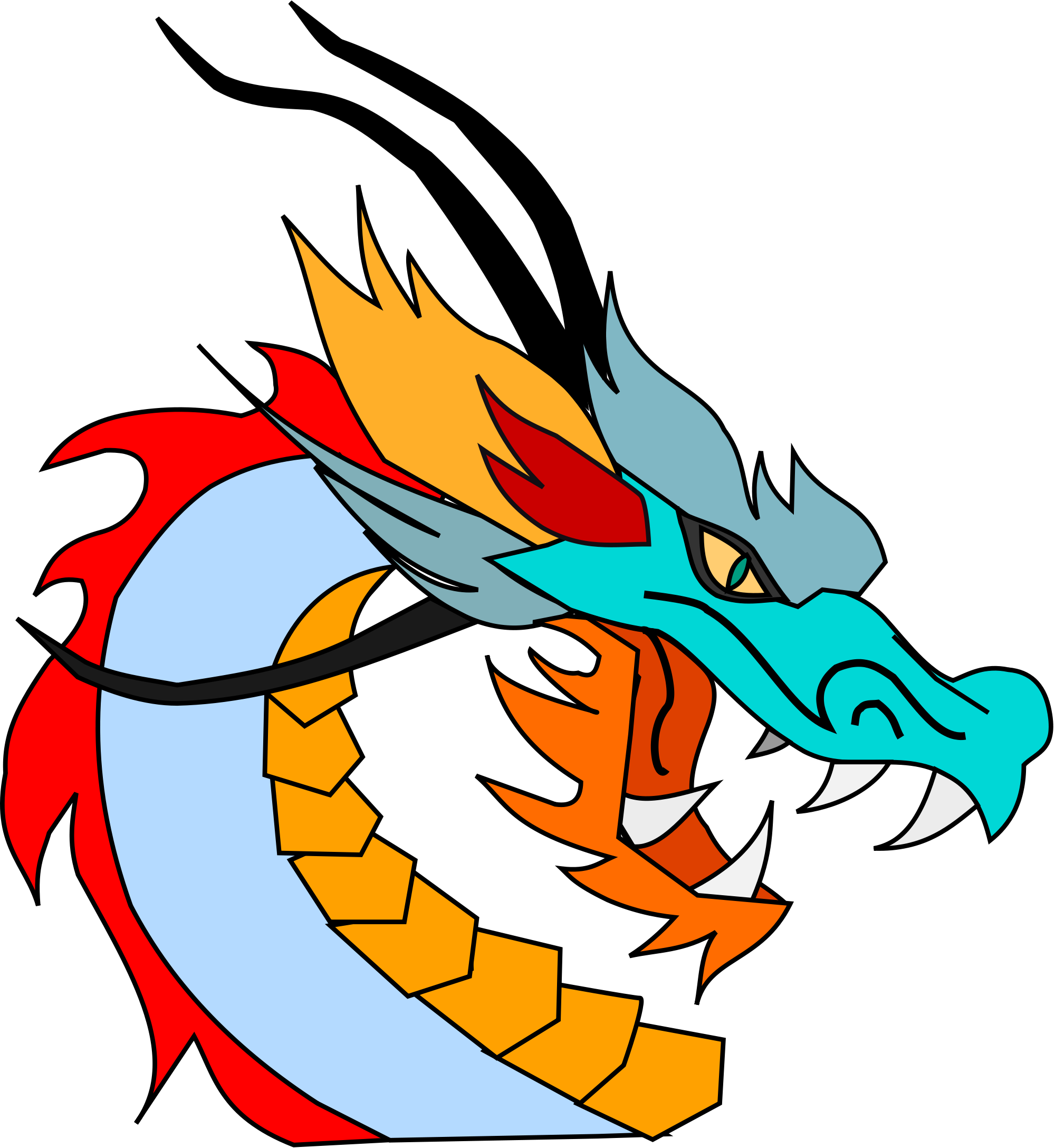 Open - Clipart Dragon (2000x2175)