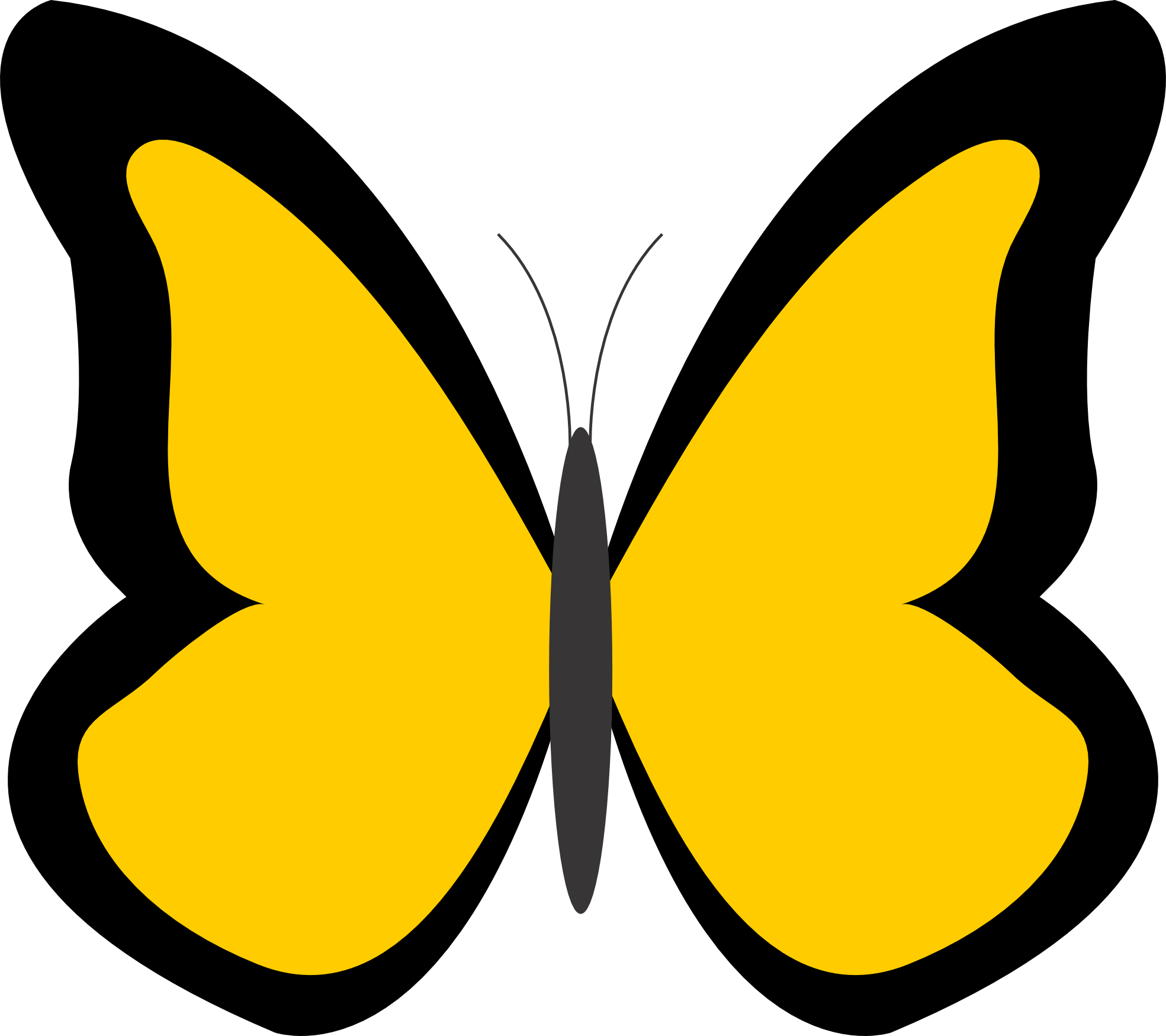 Butterfly Clip Art Free Clip Art Image - Butterfly With Color Clipart (1969x1750)
