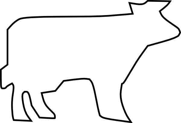 Cow Outline Clipart (600x407)
