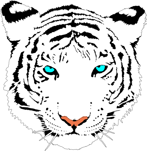 Large Cute Valentine Tiger Png Cute White Tiger Clipart - Gefährliches, Beängstigendes Gelb Mustert Tiger Mousepads (700x700)