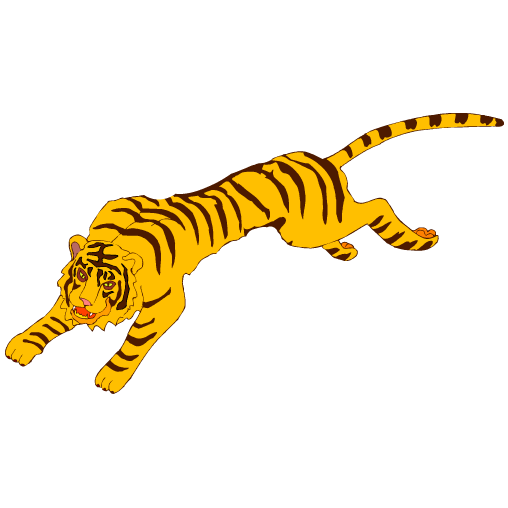 Running Tiger Clipart - Clip Art Tiger Running (508x508)