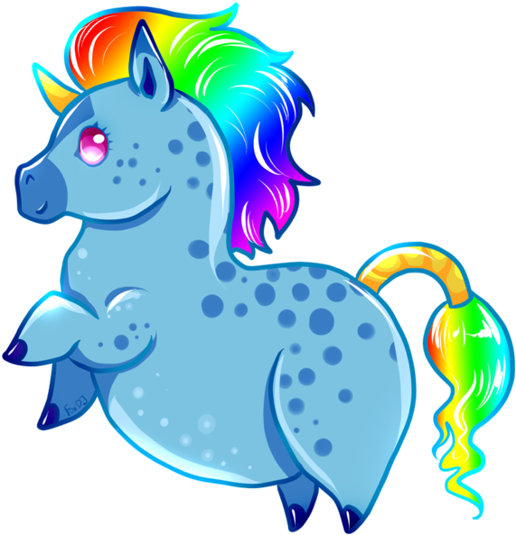 Chubby Unicorn By Foxdj On Deviantart - Drawing (600x620)
